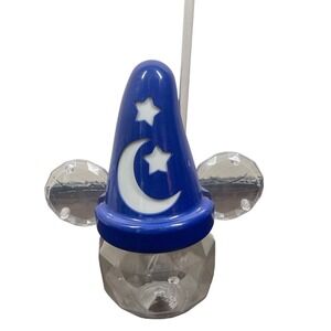 Disney Parks Sorcerer Mickey Mouse Hat Light Up Sipper Cup Blue Fantasia Glow